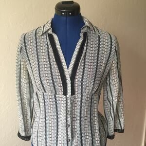 Silk Lace Trim Pattern Blouse